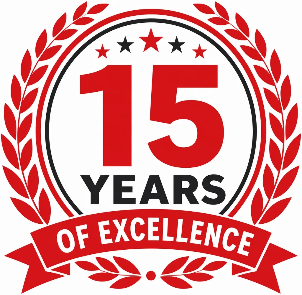 15 years emblem