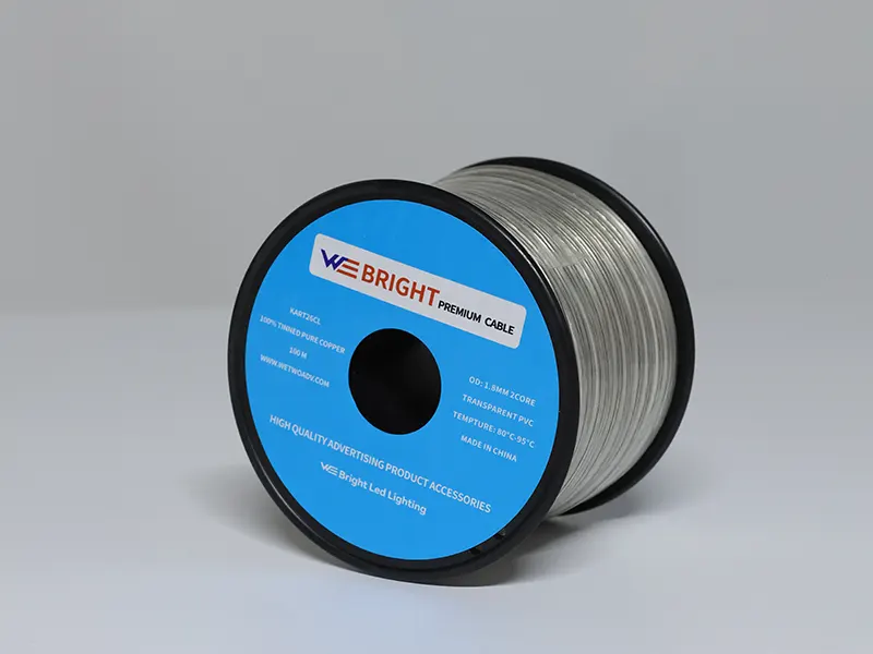 100 MTR,TRANSPARENT CABLE FOR LED ,TRANSPARENT,24-TCL2-SG