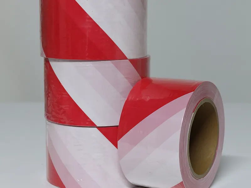 4_X100MTR-SECURITY PLASTIC NO GLUE ROLL RED WHITE TAPE 100MTR-4_DI-STPRW-4100-DI